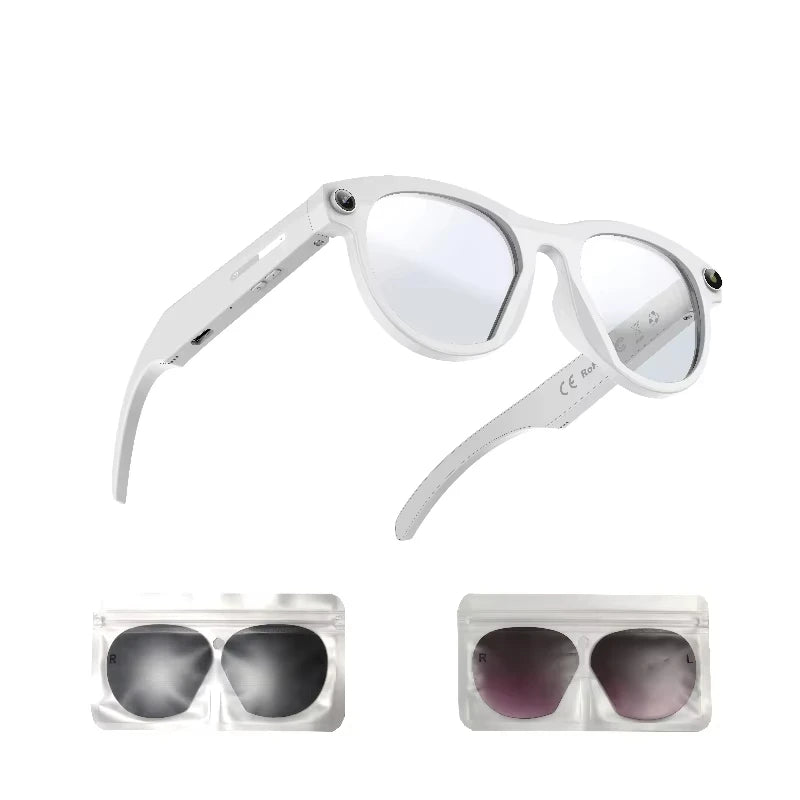 Lenovo HOT1600W Camera AI Smart Glasses HD Video Recording Real-time Translation AI Recognition Wifi Transmission Music Control