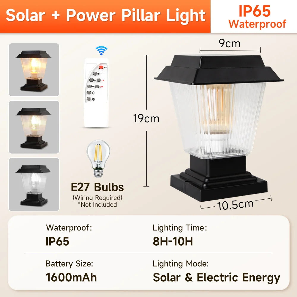 Outdoor Lighting Solar Garden Lights Installable Bulb Exterior Decoration Solar Lights for Patio Path Fence Sunlight Pillar Lamp - QueensalesOF