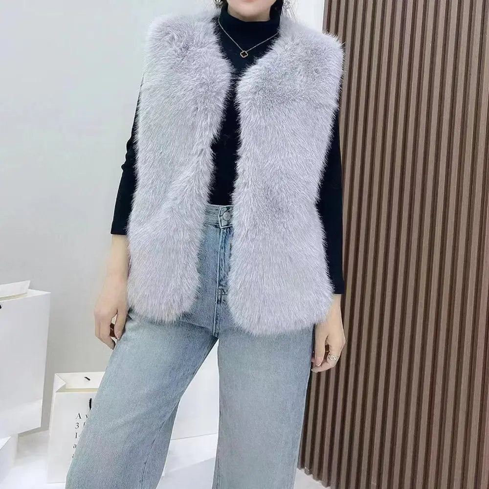 2023 New Fur Vest Women High Quality Fashion Vest