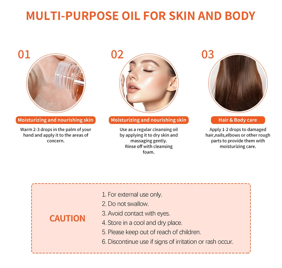 Skincare Oil Vitamin E Skin Care Essence For Scars Pregnancy Marks Facial Body Moisturizing Hydrating Oil For All Skin Types - QueensalesOF