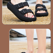 Comemore Thick Platform Sandals Beach Shoes Bathroom Slipper Soft Men Flat Slides Women Slippers Adjustable Buckle Oversized 47 - QueensalesOF