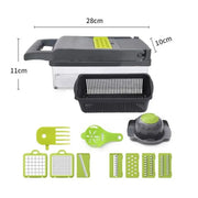 Multifunctional Vegetable Chopper 14/16 in 1 Food Slicer Dicer Grater with Handle, Kitchen Vegetable Cutter Tools Set - QueensalesOF