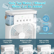 New 3 In 1 Fan AIr Conditioner Household Mini Air Cooler LED Night Light Portable Humidifier Air Adjustment Fan Office Home Fan - QueensalesOF