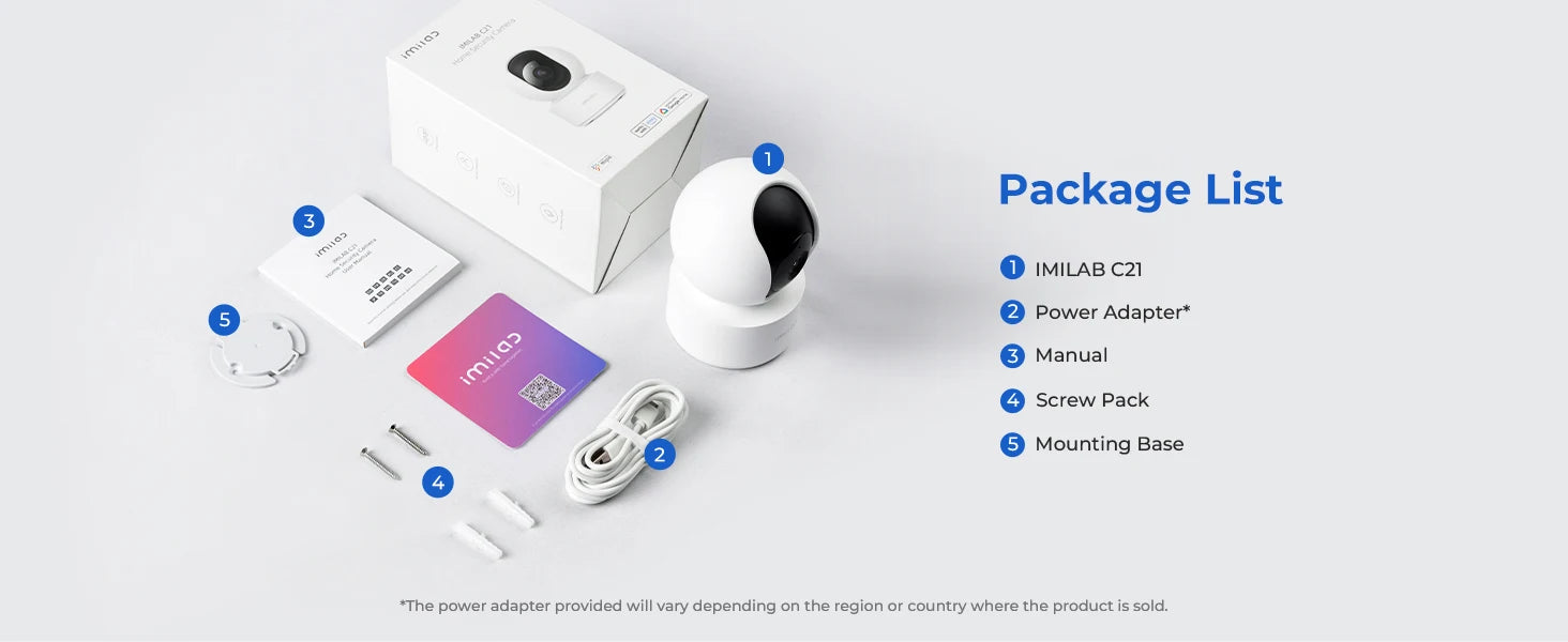 IMILAB C21 WiFi Camera 2.5K Baby Monitor Indoor IP Camera with PTZ Night Vision 2-Way Audio Human Tracking AI Detection