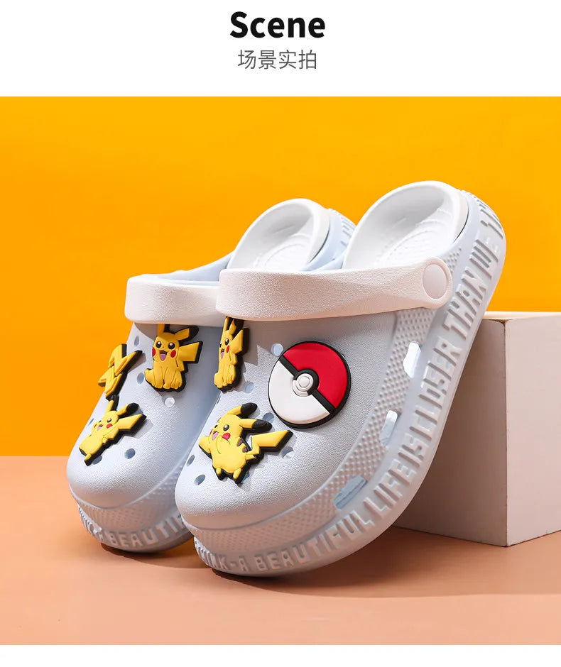 New 2026 Pikachu Clogs Breathable Non Slip Soft Sole Lightweight Summer Outdoor Casual Beach Walking Slippers Sandals