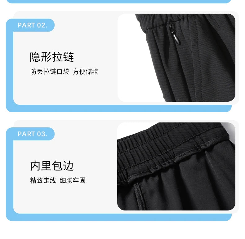 Big Size 9XL Men's Ice Silk Shorts Knee Length Bermuda Male Plus Large Quick Dry Sport Cool Elastic Summer Light Golf Sweatshort