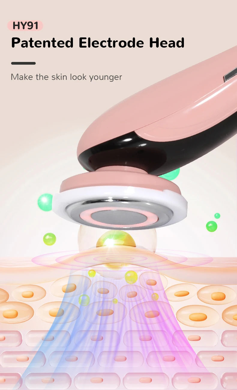 7 in 1 Facial Massager LED Light Therapy Skin Care Device Import Export Blackhead Remover Patented Electrode Head for Deep Clean