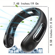 Portable Neck Fan, USB Rechargeable 360° Cooling Hands Free Bladeless, 4 Speeds 16H Battery, Wearable for Travel Office Outdoor - QueensalesOF