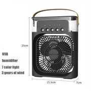 New 3 In 1 Fan AIr Conditioner Household Mini Air Cooler LED Night Light Portable Humidifier Air Adjustment Fan Office Home Fan - QueensalesOF