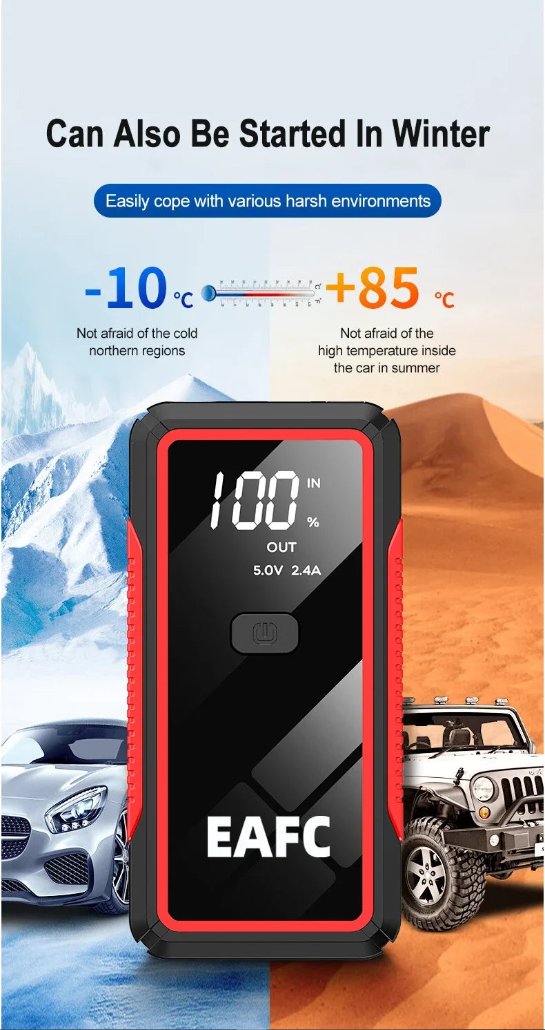 2000A/1200A Car Jump Starter Portable Power Bank 600A Car Battery Emergency Booster for Petrol Diesel 12V Car Starting Device