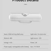 LED Cabinet Lights Motion Sensor Ambient Light Magnetic RGB Rechargeable Wall Sunset Lamp Hallway Stairs Kitchen Night Light - QueensalesOF