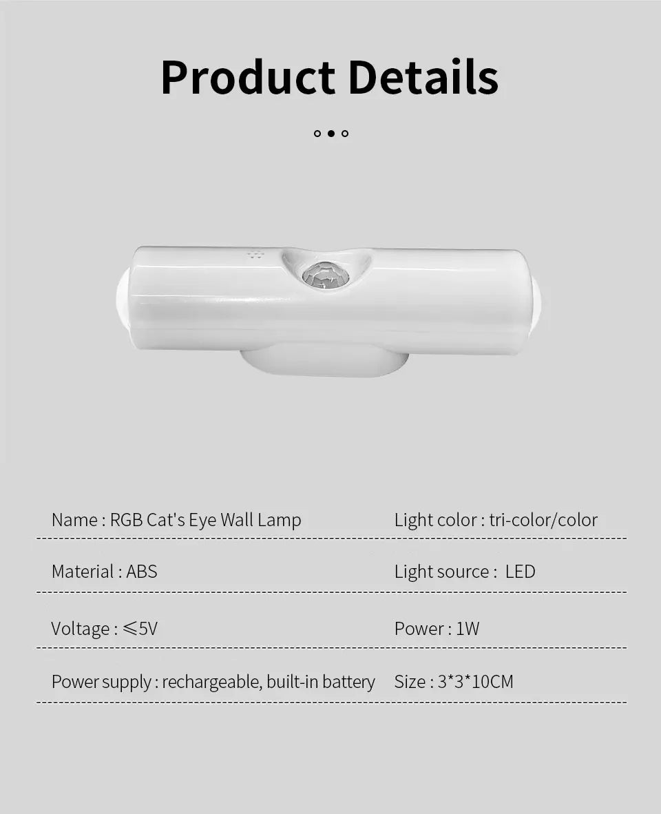 LED Cabinet Lights Motion Sensor Ambient Light Magnetic RGB Rechargeable Wall Sunset Lamp Hallway Stairs Kitchen Night Light - QueensalesOF