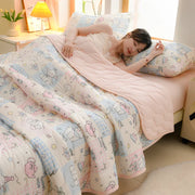 New Florals Spring Summer Blanket for Single Double Soft Skin-friendly Quilt Breathable Comfortable Air Conditioning Comforter - QueensalesOF