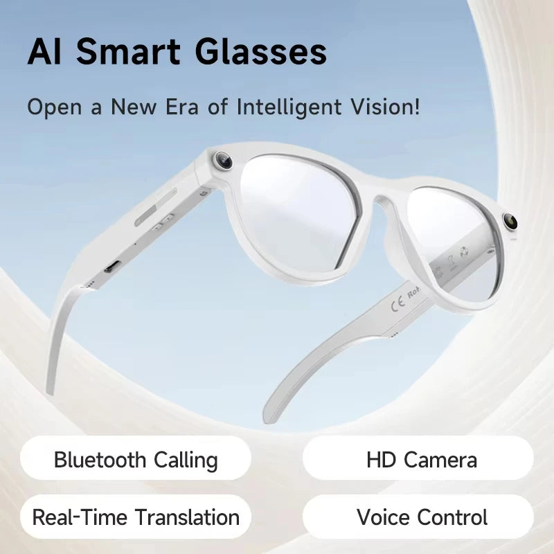 Lenovo HOT1600W Camera AI Smart Glasses HD Video Recording Real-time Translation AI Recognition Wifi Transmission Music Control