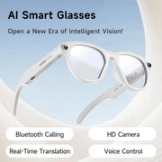 Lenovo HOT1600W Camera AI Smart Glasses HD Video Recording Real-time Translation AI Recognition Wifi Transmission Music Control - QueensalesOF