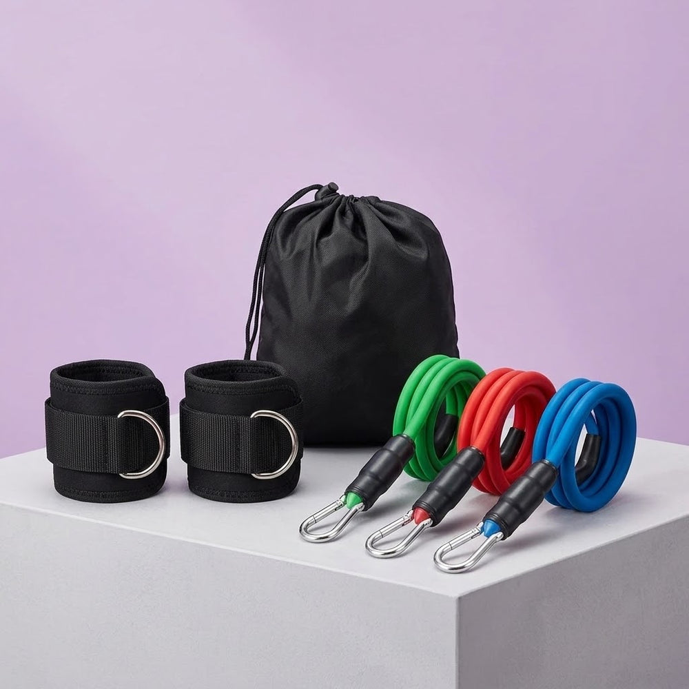 6 Pcs Color Ankle Bands Set, Elastic Resistance Bands for Leg Glute Exercise, Fitness Training & Rehab