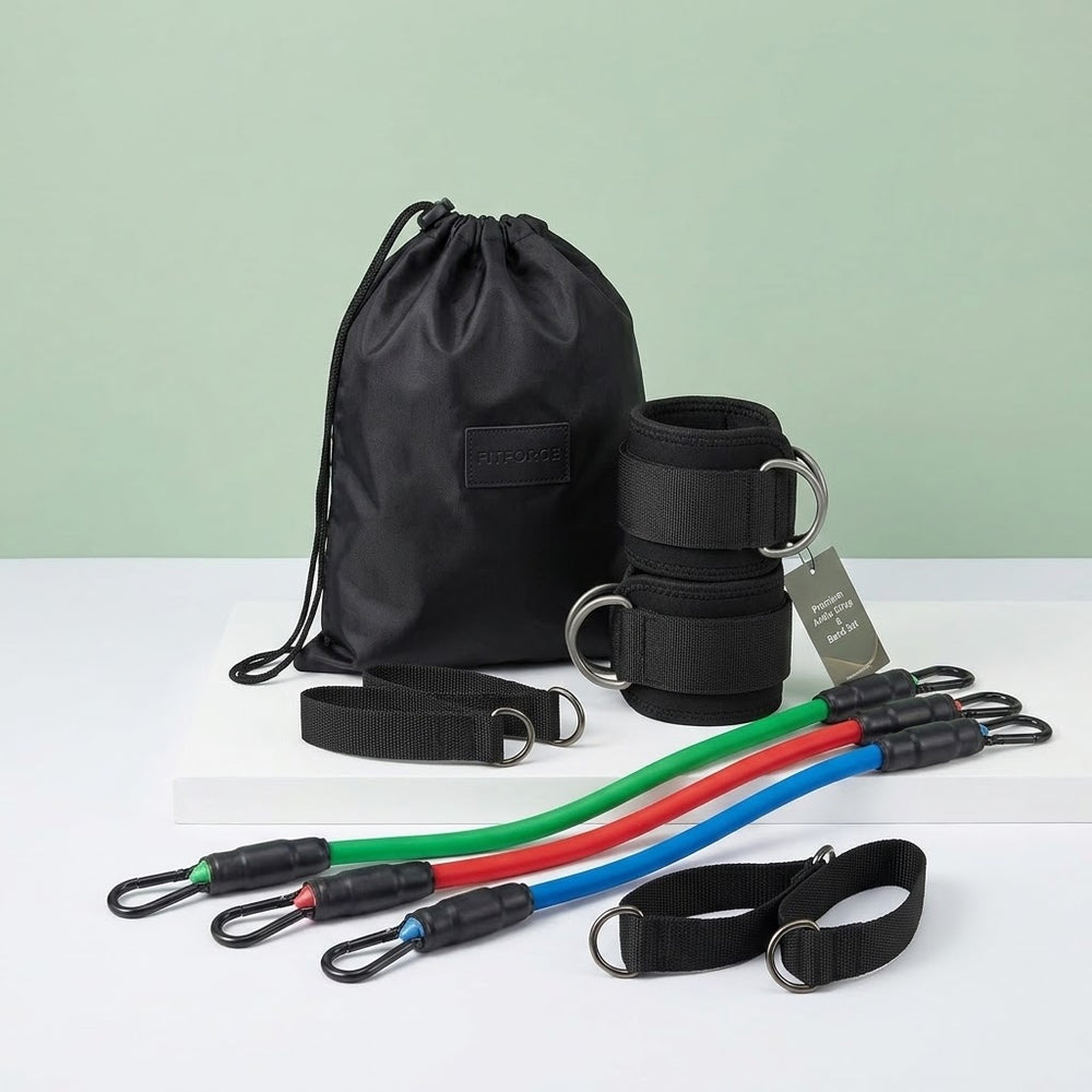 6 Pcs Color Ankle Bands Set, Elastic Resistance Bands for Leg Glute Exercise, Fitness Training & Rehab