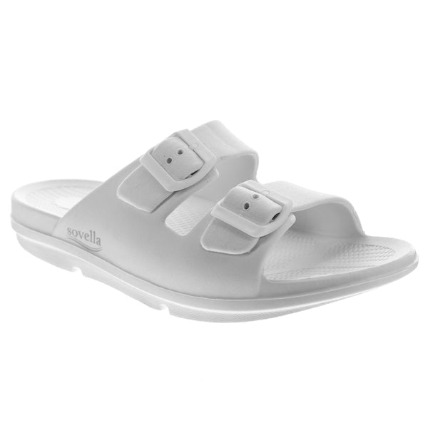 Sovella Women's Buckle Slide White - QueensalesOF