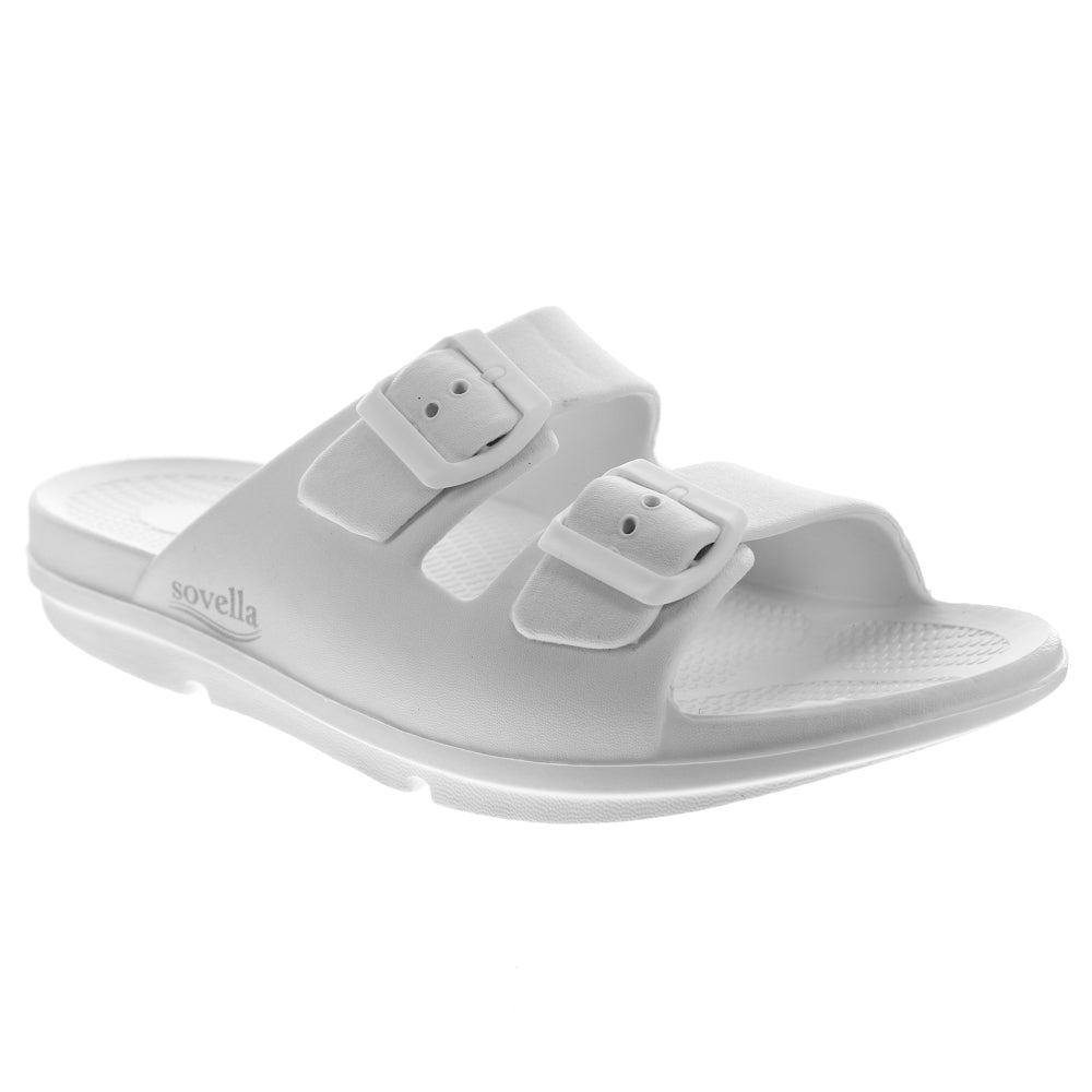 Sovella Women's Buckle Slide White - QueensalesOF