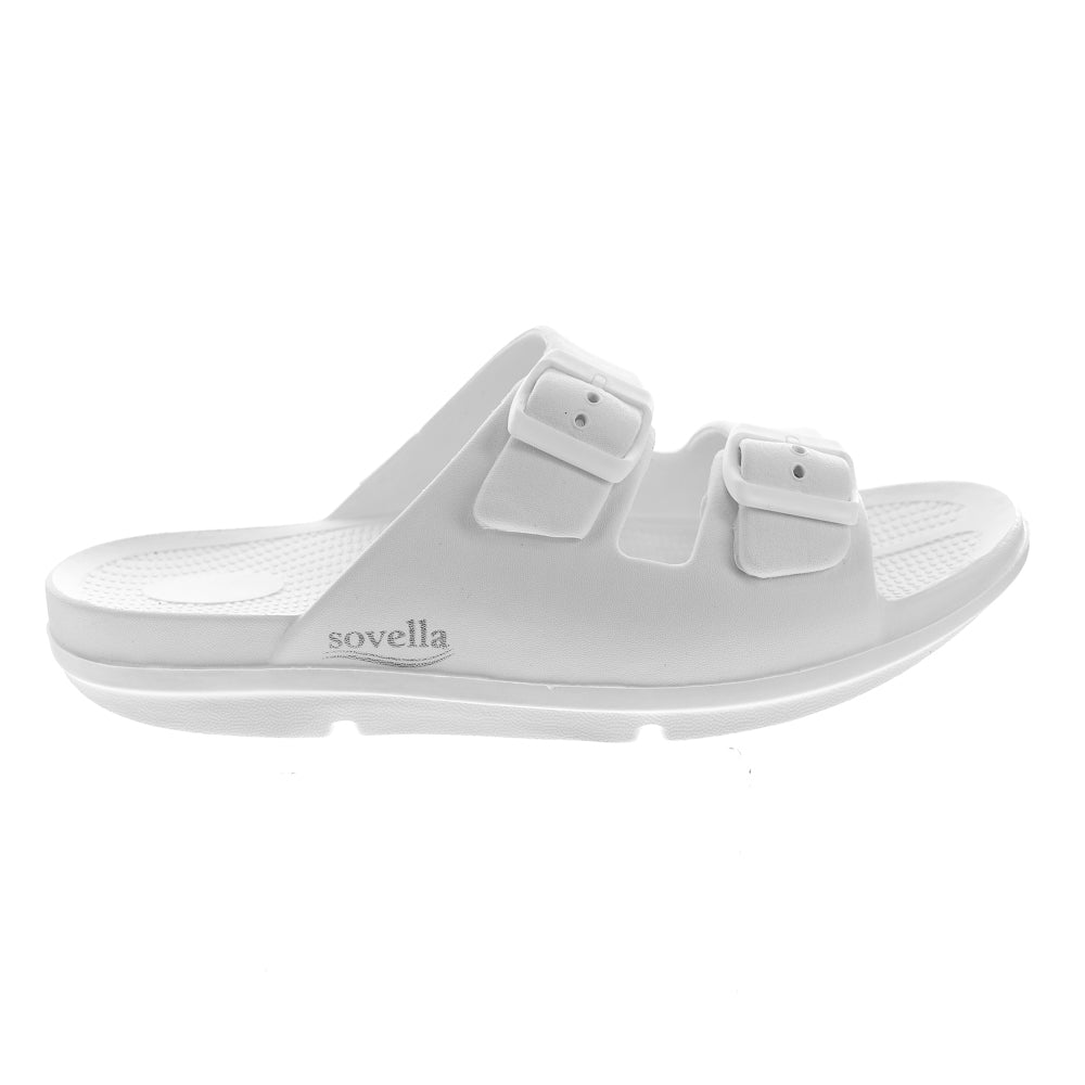 Sovella Women's Buckle Slide White - QueensalesOF
