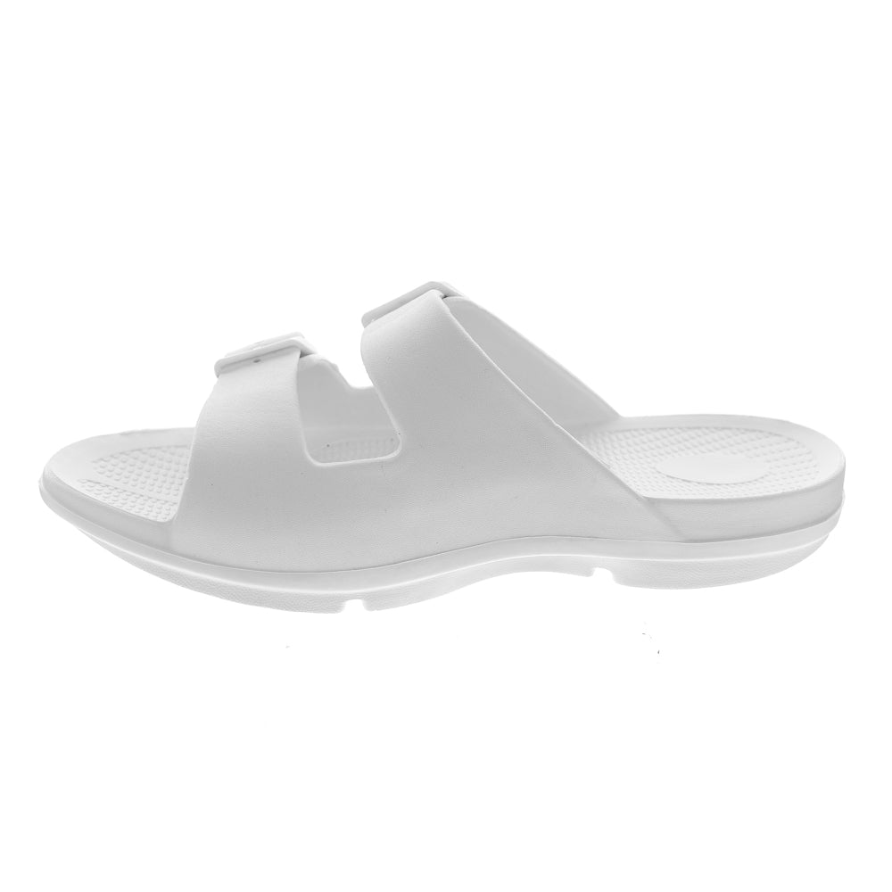 Sovella Women's Buckle Slide White - QueensalesOF